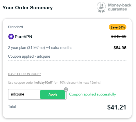 purevpn coupon code