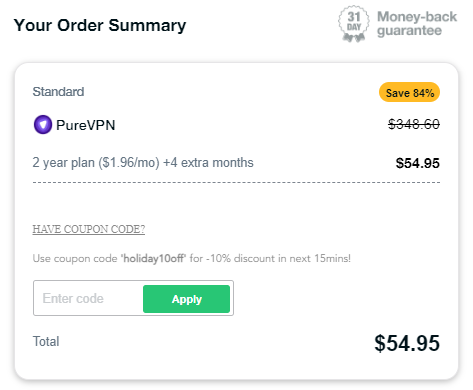 PureVPN 2 Year plan