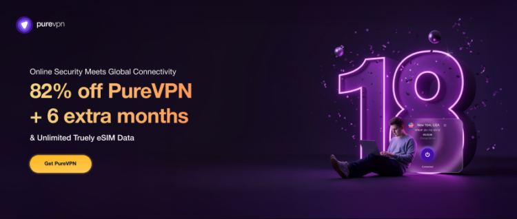 82% Off + 6 Months Free PureVPN Best Deal