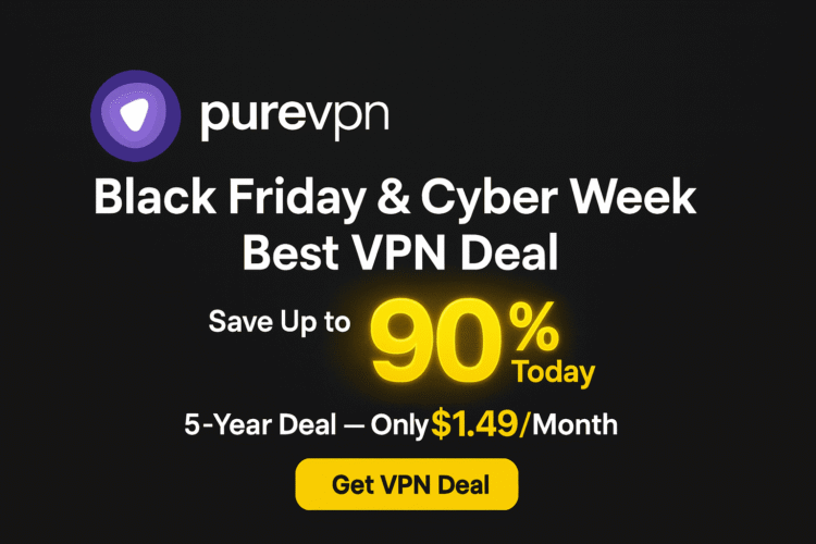 PureVPN Black Friday & Cyber Week 2025 deal up to 90% off